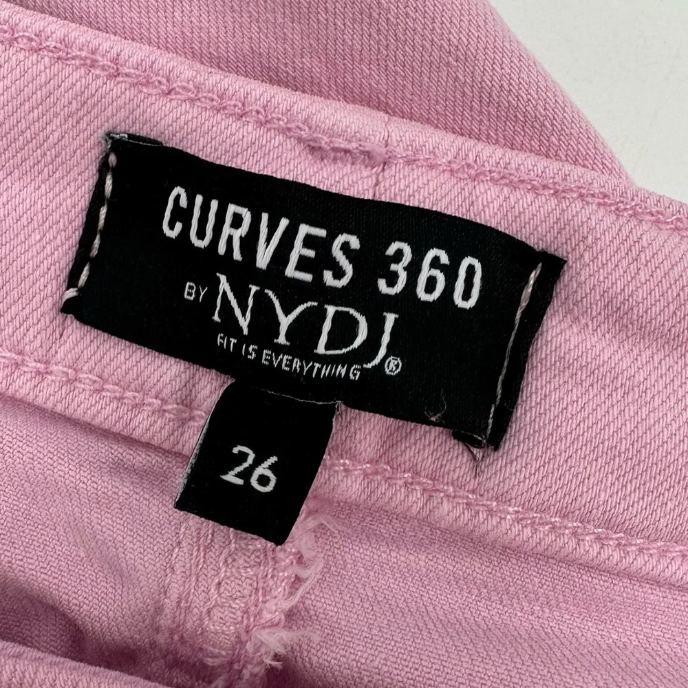 NYDJ Jeans Curves 360 Women's 26 Pink Slim Straight Ankle Stretch cfoz2637-read